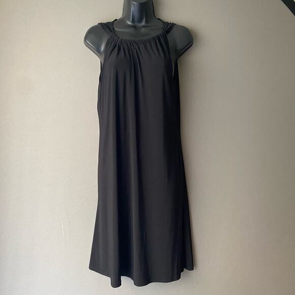 MSK‎ sz 6 black sleeveless halter shift boho dress - Picture 1 of 7